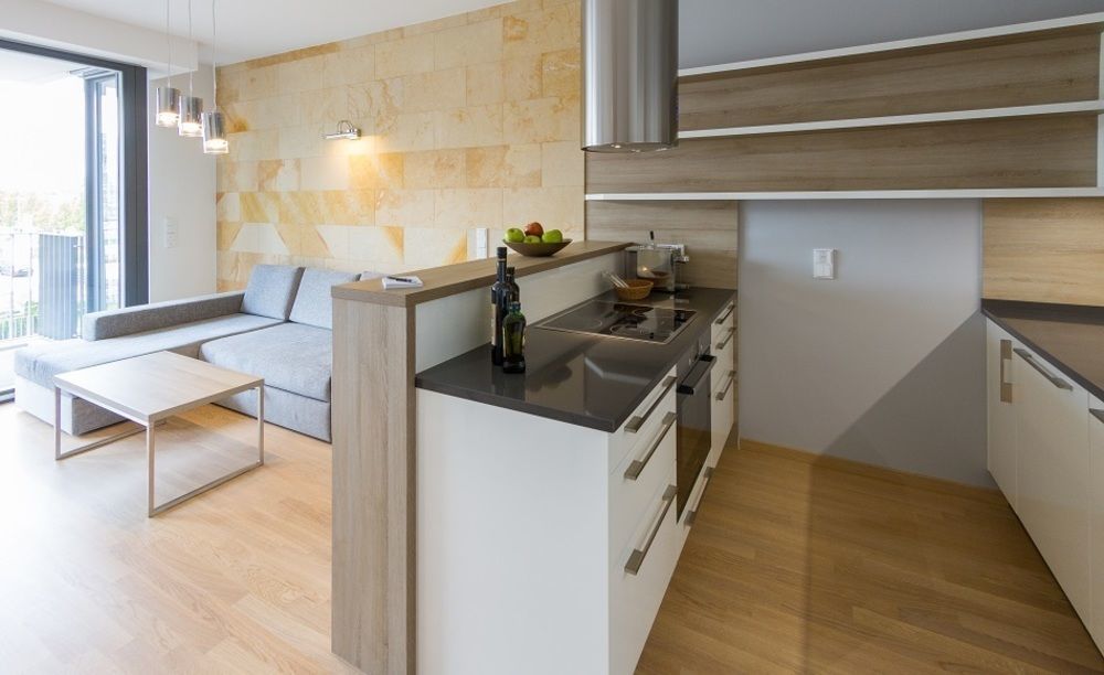 Residenz Am Zwinger Aparthotel Dresda Exterior foto A modern open-plan kitchen
